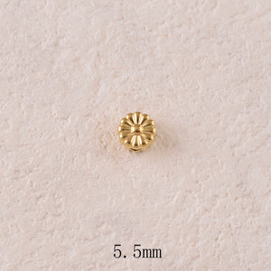 Perle intercalaire plate, motif fleur