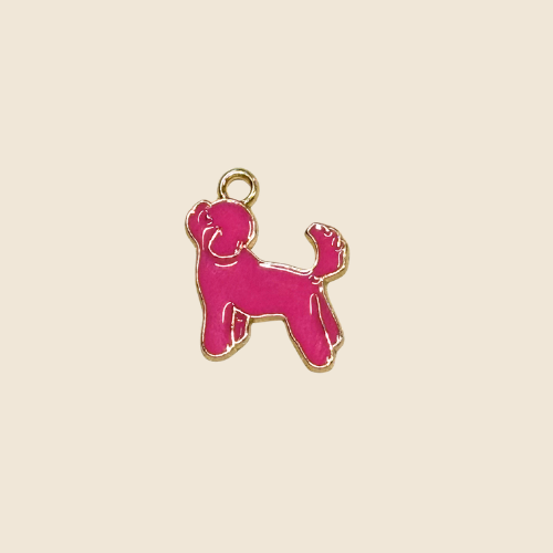 Chien rose en laiton