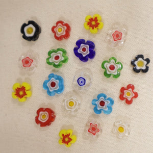 Grandes perles Millefiori en verre (lot de 10)