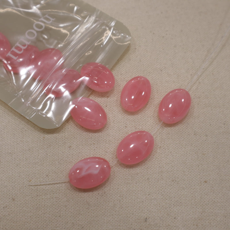 Perles ovales en acétate (lot de 10)