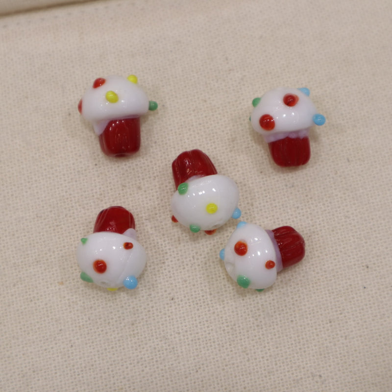 Perle en verre - Cupcakes (lot de 5)