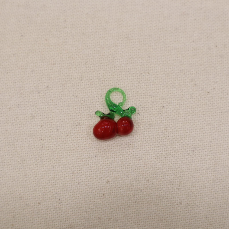 Perle en verre - Paire de cerise (lot de 5)