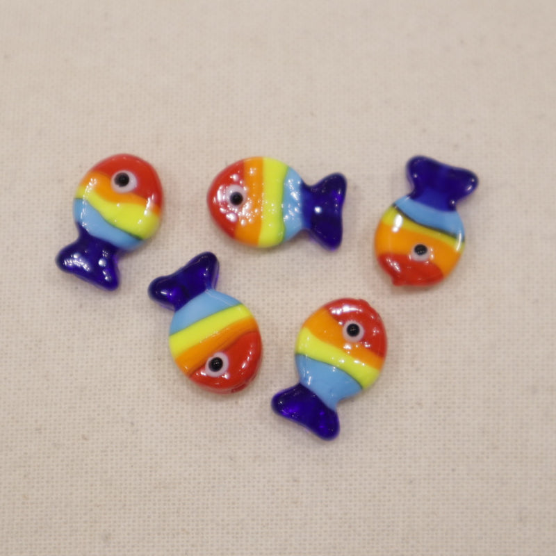 Perle en verre - Poisson (lot de 5)