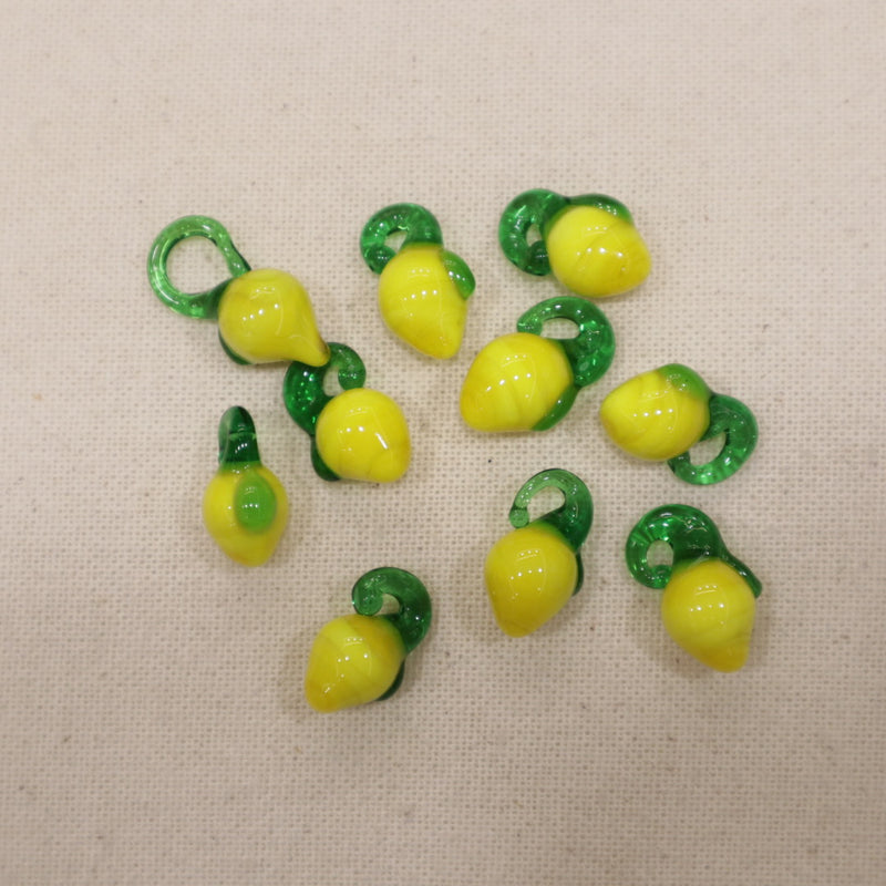 Perle en verre - Citron (lot de 3)