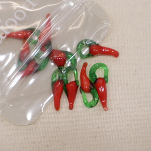 Perle en verre - Piment (lot de 5)