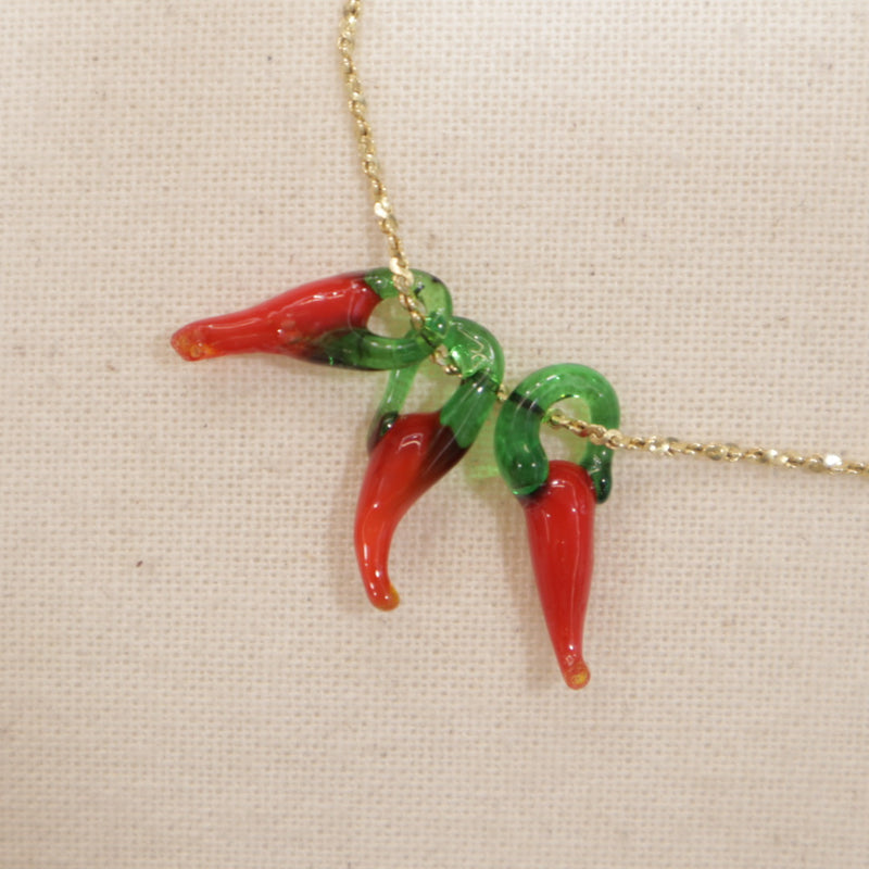 Perle en verre - Piment (lot de 5)