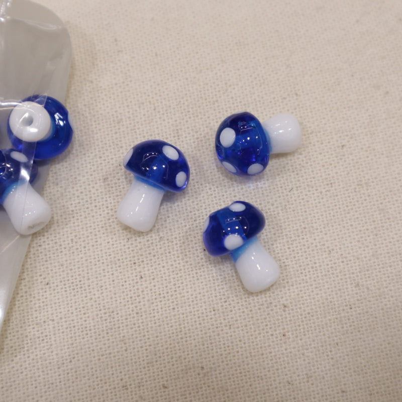 Perle en verre - Champignon (lot de 10)