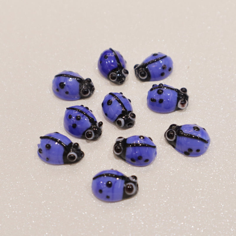 Perle en verre - Coccinelle (lot de 10)