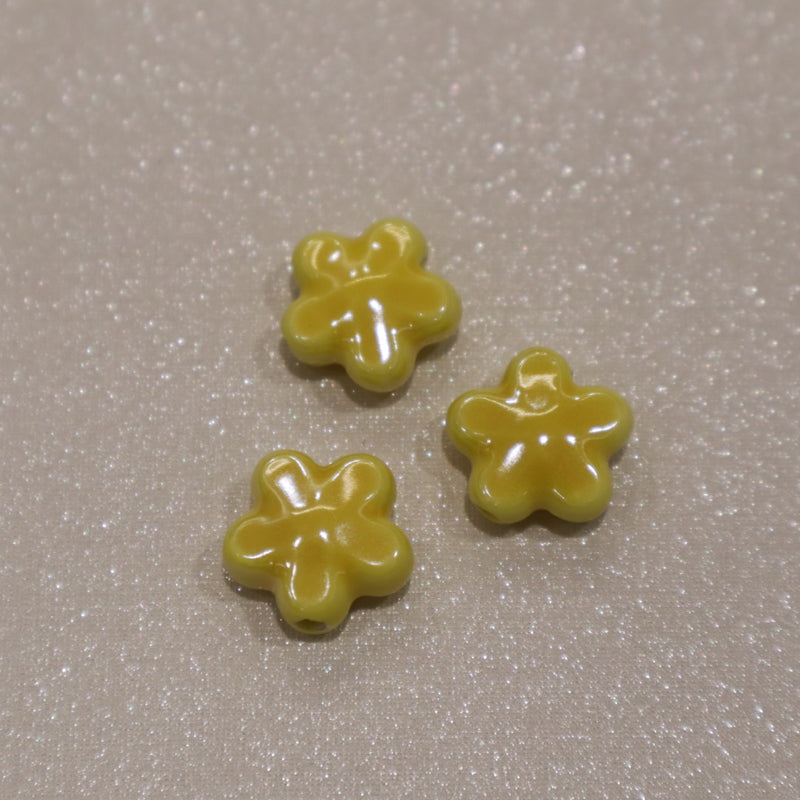 Perle en céramique - Fleur (lot de 10)