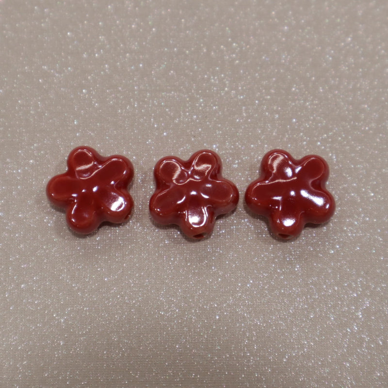 Perle en céramique - Fleur (lot de 10)