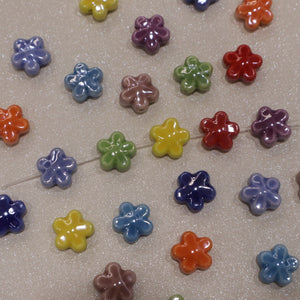 Perle en céramique - Fleur (lot de 10)