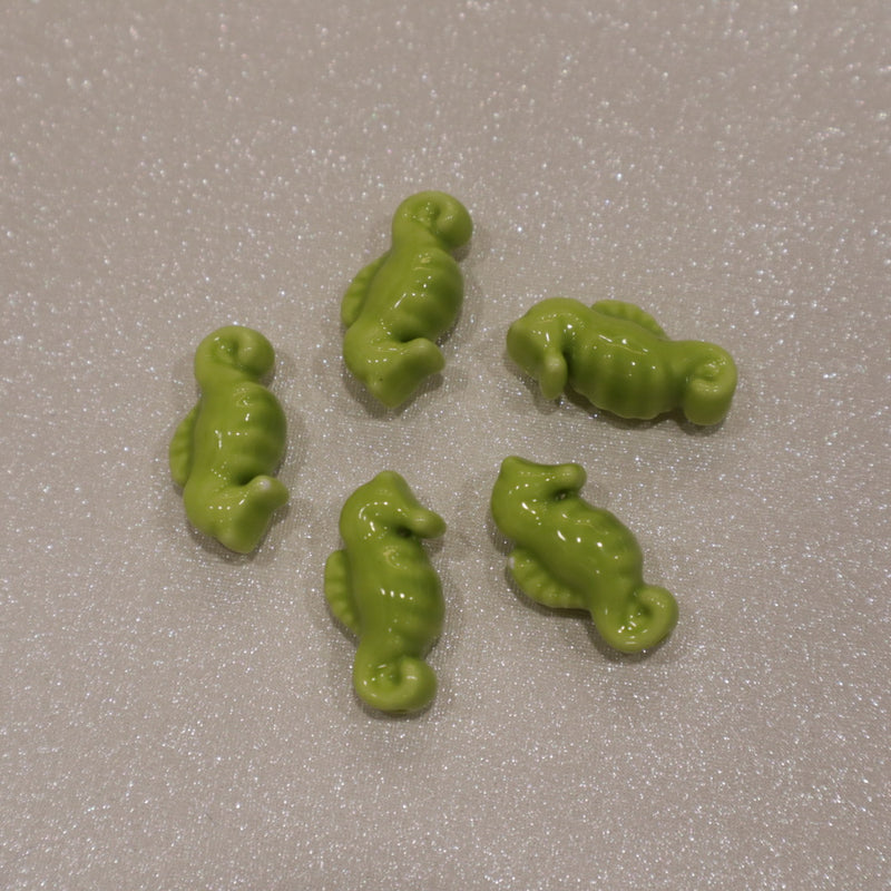 Perle en céramique - Hippocampe (lot de 5)