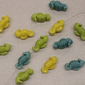 Perle en céramique - Hippocampe (lot de 5)