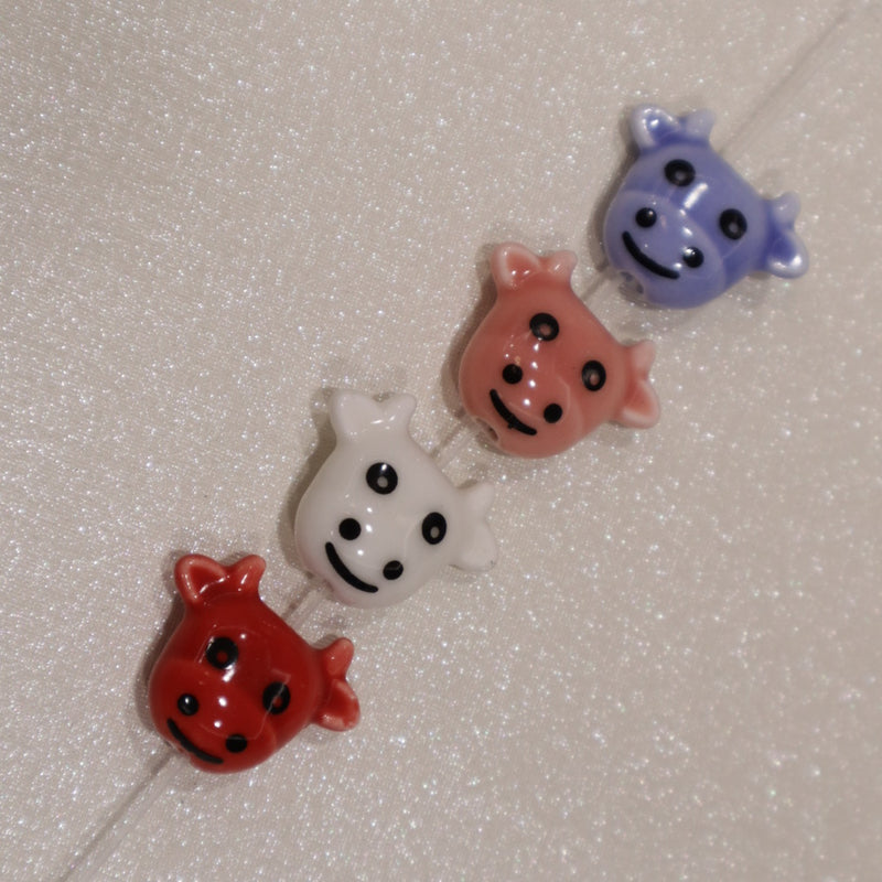 Perle en céramique - Vache (lot de 5)