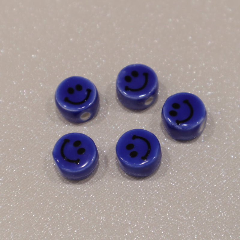 Perle en céramique - Smiley M (lot de 5)