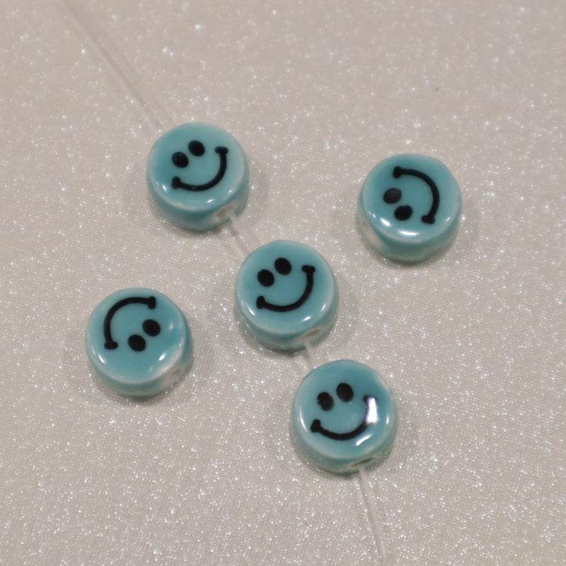 Perle en céramique - Smiley M (lot de 5)