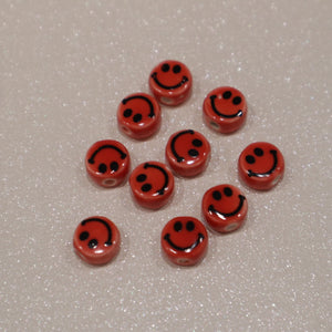 Perle en céramique - Smiley S (lot de 10)
