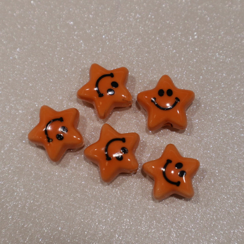 Perle en céramique - Smiley étoile (lot de 5)