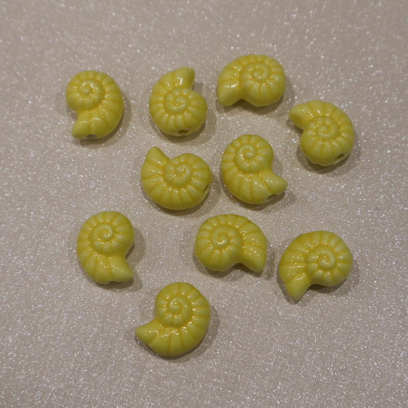 Perle en céramique - Escargot (lot de 10)