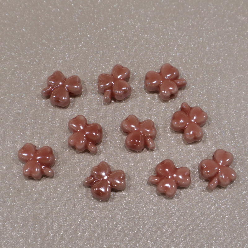 Perle en céramique - Trèfle 3 feuilles (lot de 10)