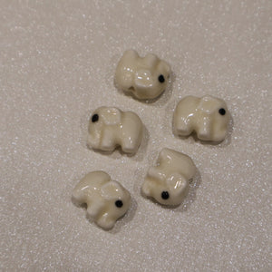 Perle en céramique - Éléphant (lot de 5)