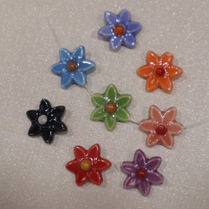 Perle en céramique - Fleur (lot de 10)