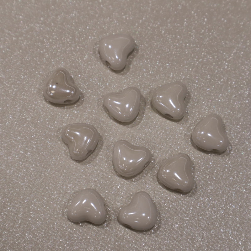Perle en céramique - Petit cœur (lot de 10)