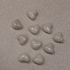 Perle en céramique - Petit cœur (lot de 10)