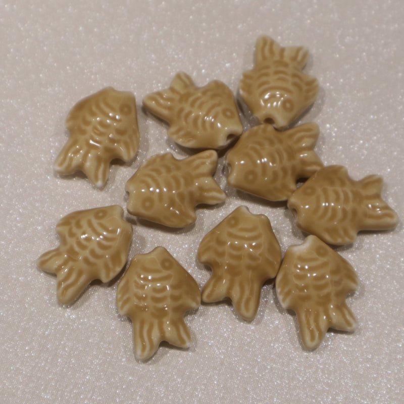 Perle en céramique - Poisson (lot de 10)