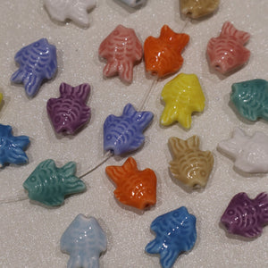 Perle en céramique - Poisson (lot de 10)