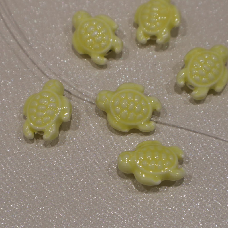 Perle en céramique - Tortue (lot de 10)