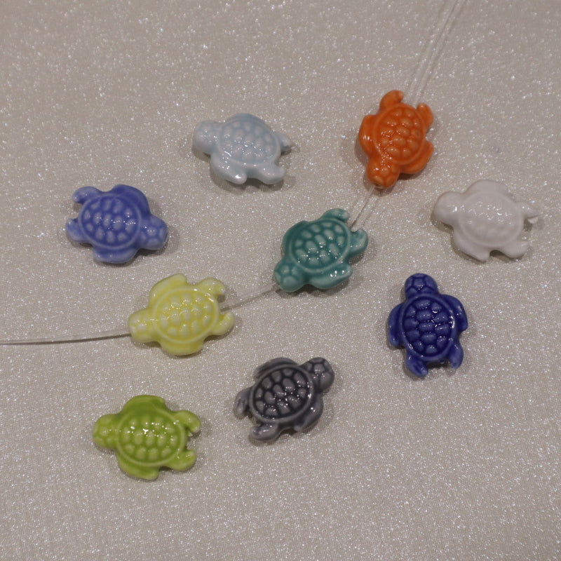 Perle en céramique - Tortue (lot de 10)