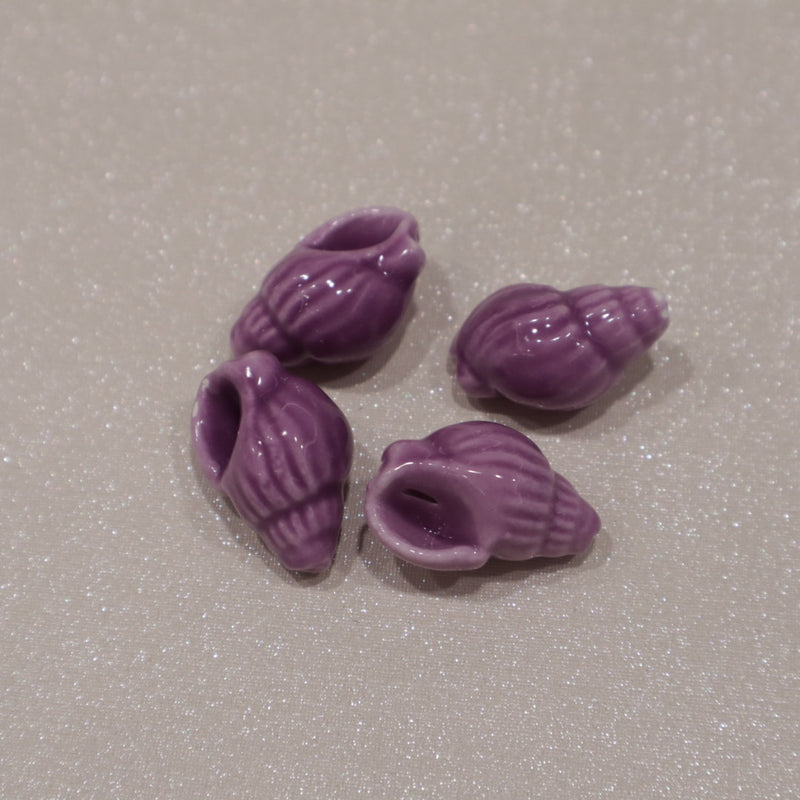 Perle en céramique - Gros coquillage (lot de 10)