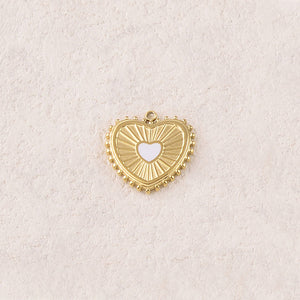 Pendentif Coeur coloré au centre