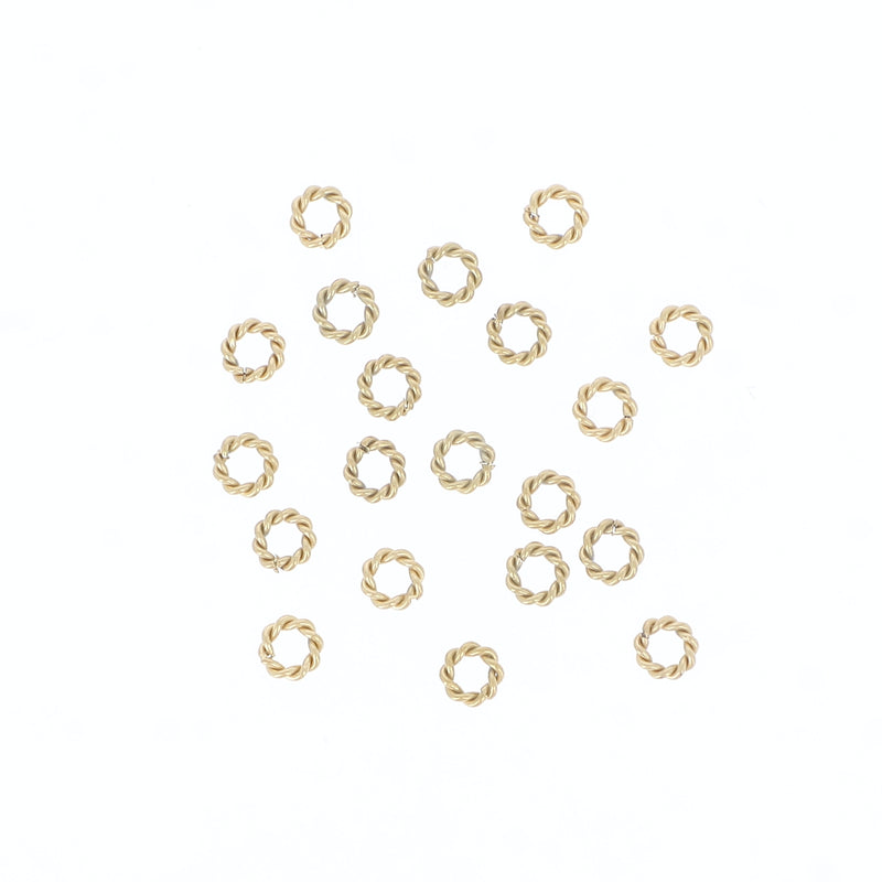 LOT DE 20 anneaux torsadés ouverts 1,5 x 6 mm