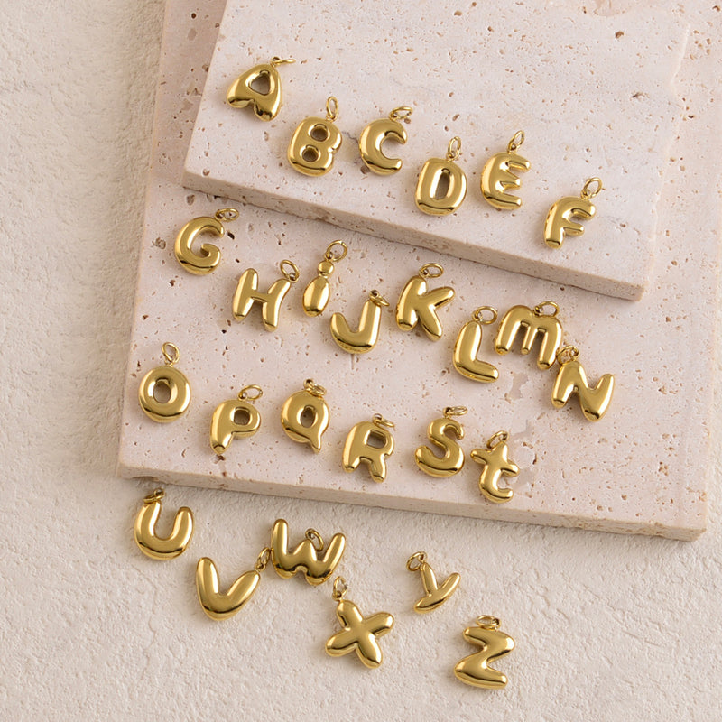 Pendentif Alphabet Bubble Doré