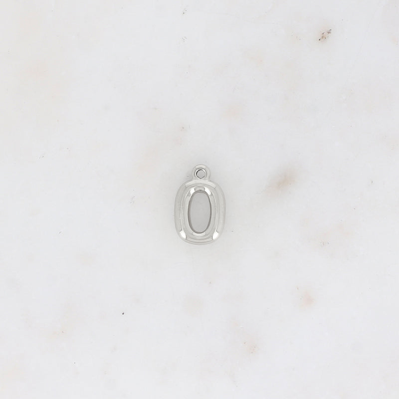 Pendentif Chiffre Bubble argenté