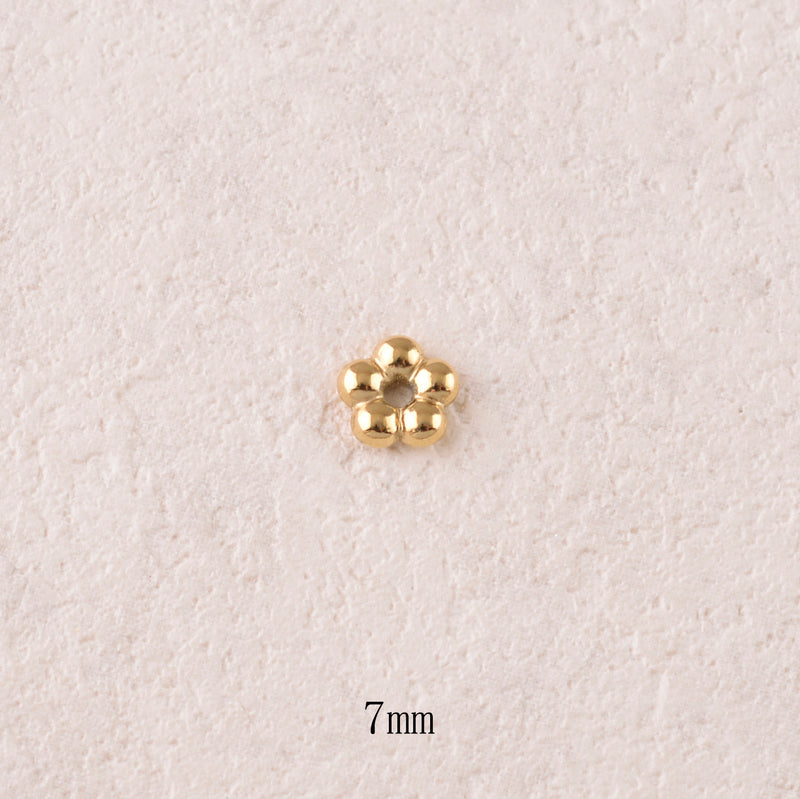 Perle intercalaire, motif fleur (lot de 4)