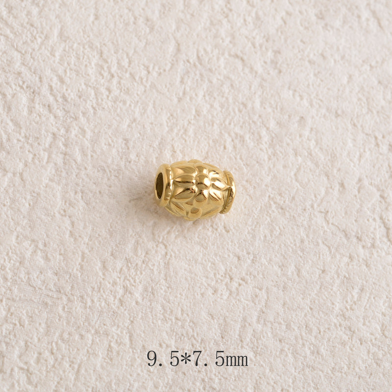 Perles tubes intercalaires avec motif (lot de 3)