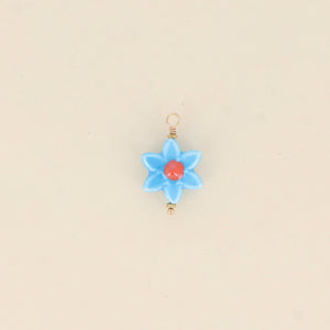 Pendentif Fleur 6 pétales en céramique