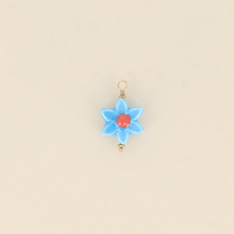 Pendentif Fleur 6 pétales en céramique