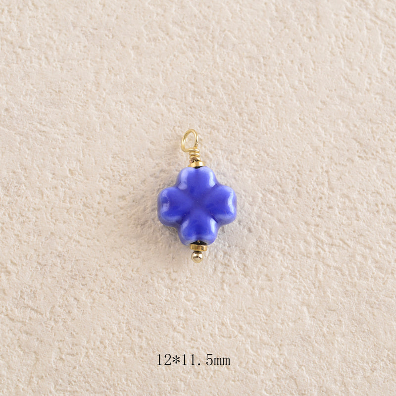 Pendentif Trèfle en céramique