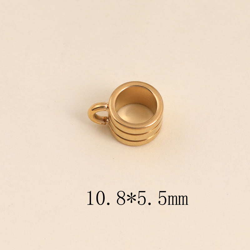 Bélière coulissante en acier avec anneau pour pendentif