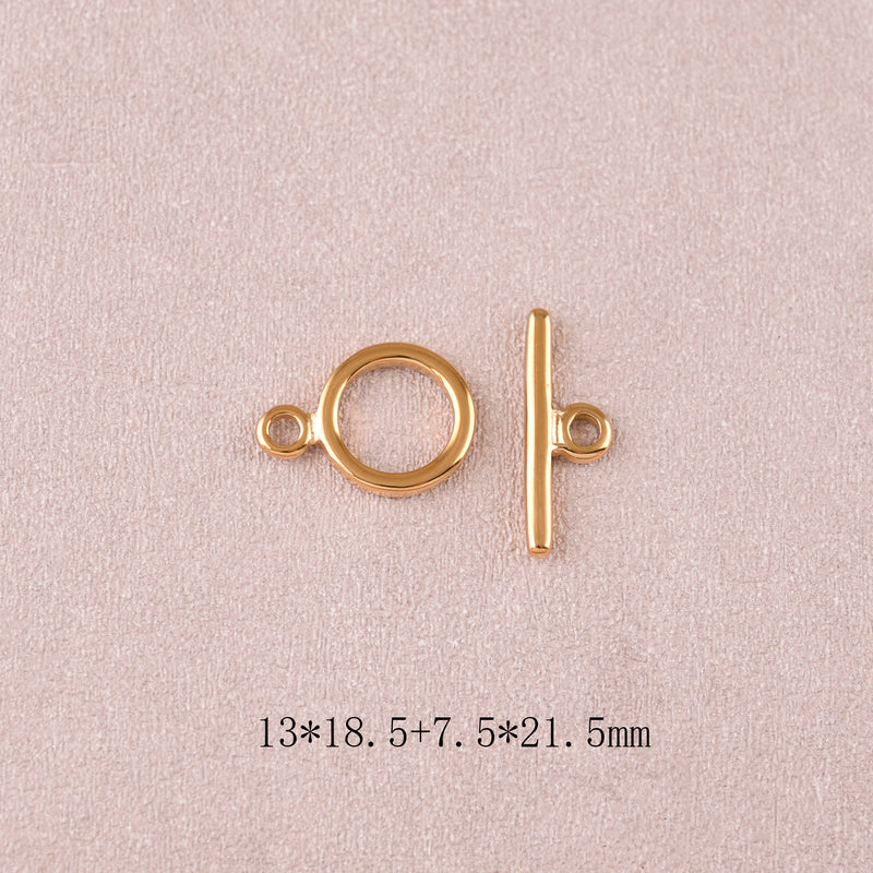 2 Fermoir toggle rond lisse 18.5mm