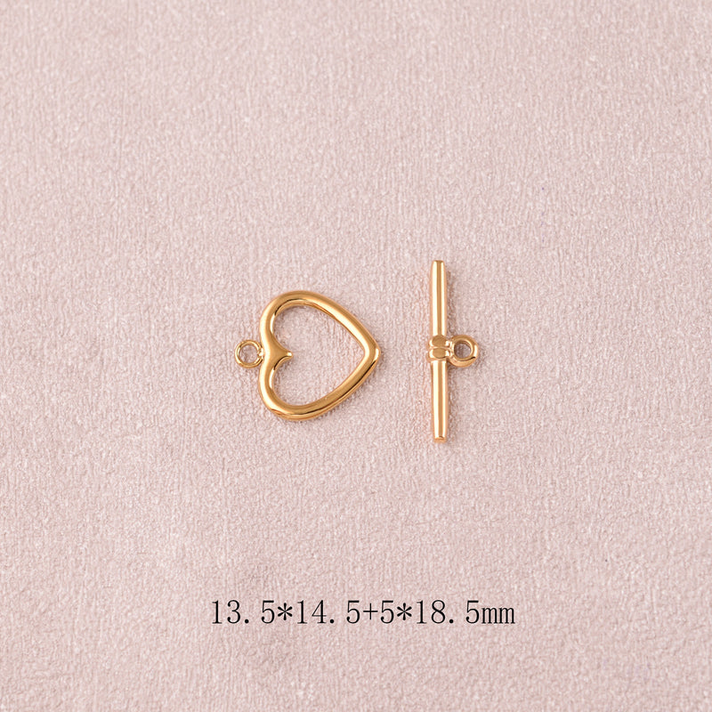 2 Fermoir toggle cœur 14.5mm