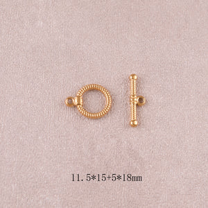 Fermoir toggle rond strié 15mm