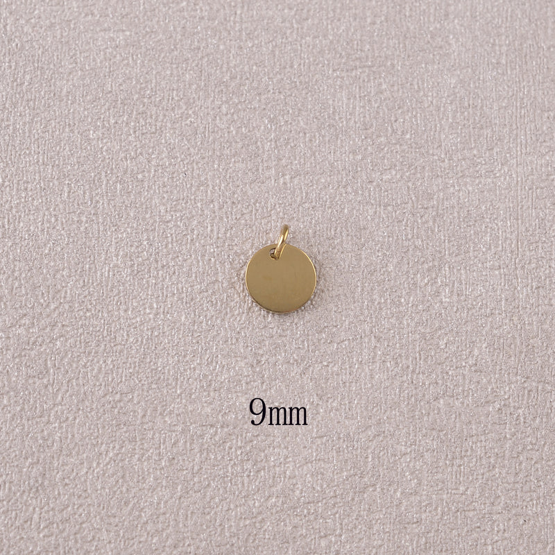 Médaille / Pastille ronde à graver 9mm en acier inoxydable