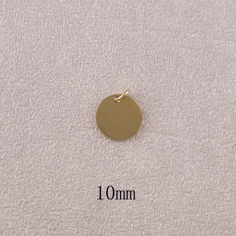 Médaille / Pastille ronde à graver 10mm en acier inoxydable