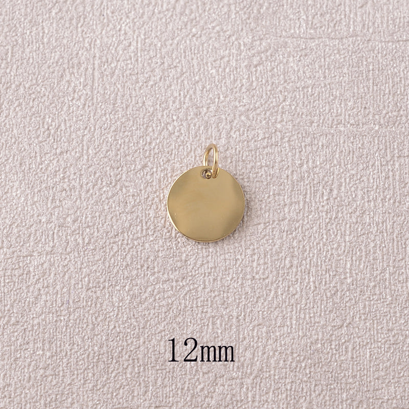 Médaille / Pastille ronde à graver 12mm en acier inoxydable