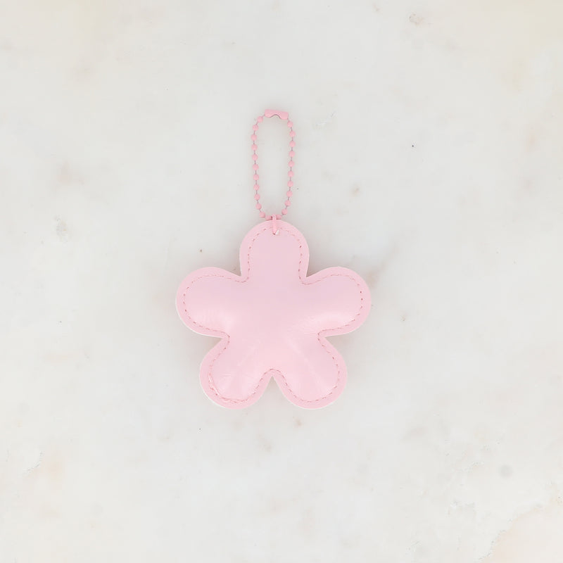 Porte-clé fleur en simili cuir